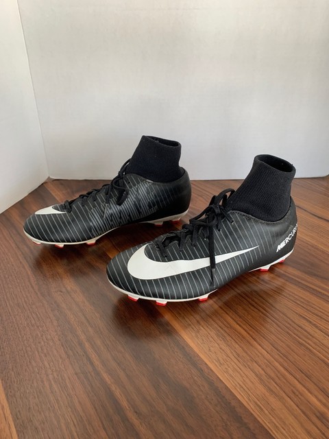 Nike Mercurial Victory FG Youth 5.5 Soccer Cleats Black White Gray Boy Girl Sock | eBay