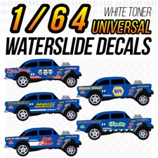 1/64 AUTO PARTS GASSER Custom White Toner Universal WaterSlide Decal for Hot