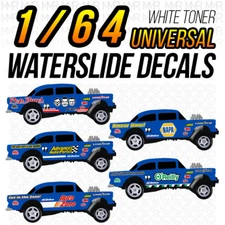 1/64 AUTO PARTS GASSER Custom White Toner Universal WaterSlide Decal for Hot