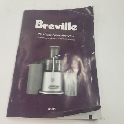 #ad Breville Juice Fountain Juicer JE98XL Manual Recipes Instruction Booklet Only $12.99