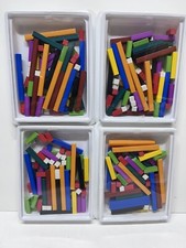 Cuisenaire Rods Math Learning Aid Plastic Educational Toy Classroom Set 4 Tray