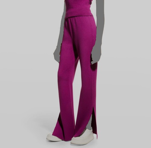 $158 Monrow Womens Purple Supersoft Sweater Knit Boot Cut Flare Pants Size M - 第 1/3 張圖片