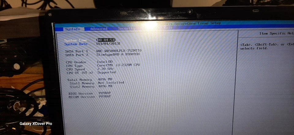 samsung notebook 3530 boots to bios intel i3 @2.2 GHz 4GB Ram No HDD, (357) - Image 3 of 4