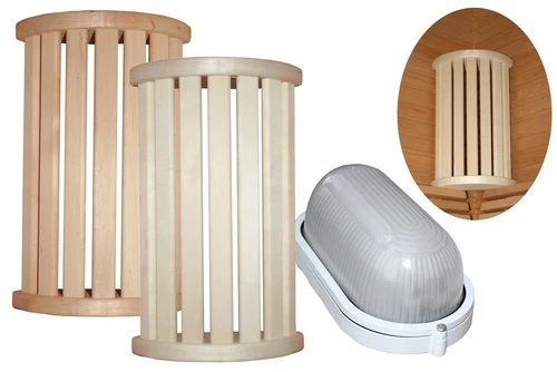 Sauna Eck-Lampenschirm | Lampe | Saunabeleuchtung Leuchte Holz Einzeln oder Set