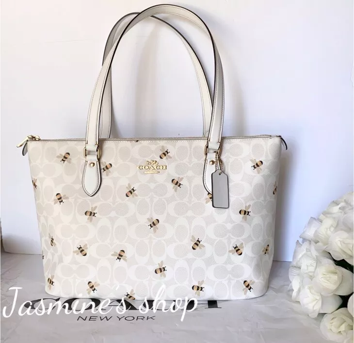 NWT Coach Gallery Tote In Signature Canvas With Bee Print CH514