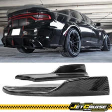 Fits 20-23 Dodge Charger Widebody Carbon Look Rear Bumper Lip Side Apron Spat PP