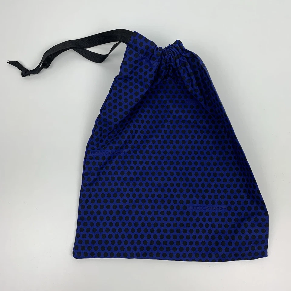 Bolsa antipolvo Rebecca Minkoff con cordón 11X14 azul/púrpura polkadot reutilizable Foto 3 de 4