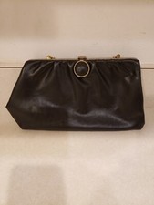 Black Vintage Snap Close Clutch Bag Chain