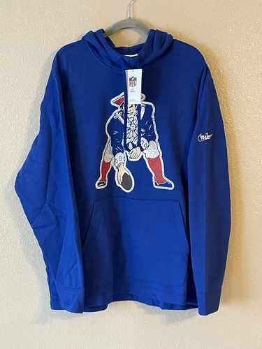 Men’s 2XL NWT New England Patriots Nike Royal Classic Hoodie Blue