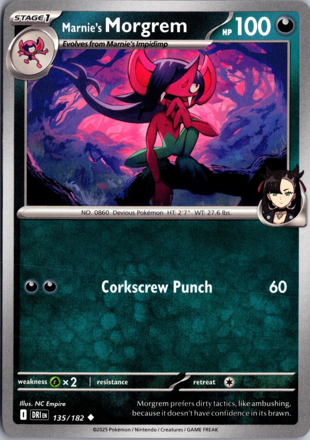 Marnie's Morgrem Normal Uncommon SV10: Destined Rivals 135/182 NM