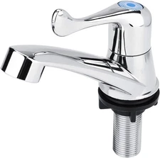 Fdit ABS Plastic Water Tap Single Cold Faucet Water Nozzle G1/2 Bathroom Basin K