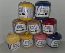 Aunt Lydia's Crochet Thread Multi Colors 100 cotton Mixed Lot of 9 New