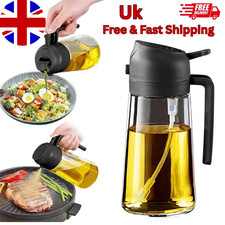 2-in-1 Oil Spray Bottle Refilable Plastic BBQ Cooking Olive Oil Spray Dispenser.