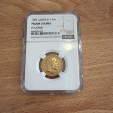 1902 Edward VII Sovereign Gold 22ct NGC Polished