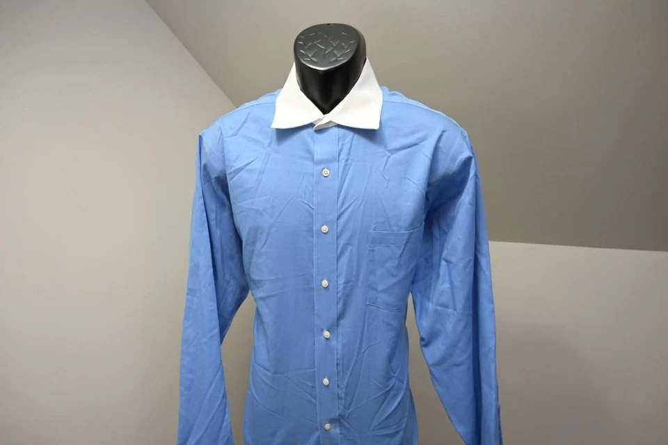 Donald Trump Dress Shirt Regular Fit Blue French Cuff Mens Size 16.5 34/35 Large - Image 3 of 4