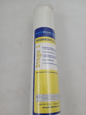 Pure Blue H2O Sediment Filter Stage 1 PB-TLRO4SEDT Osmosis System Under Sink
