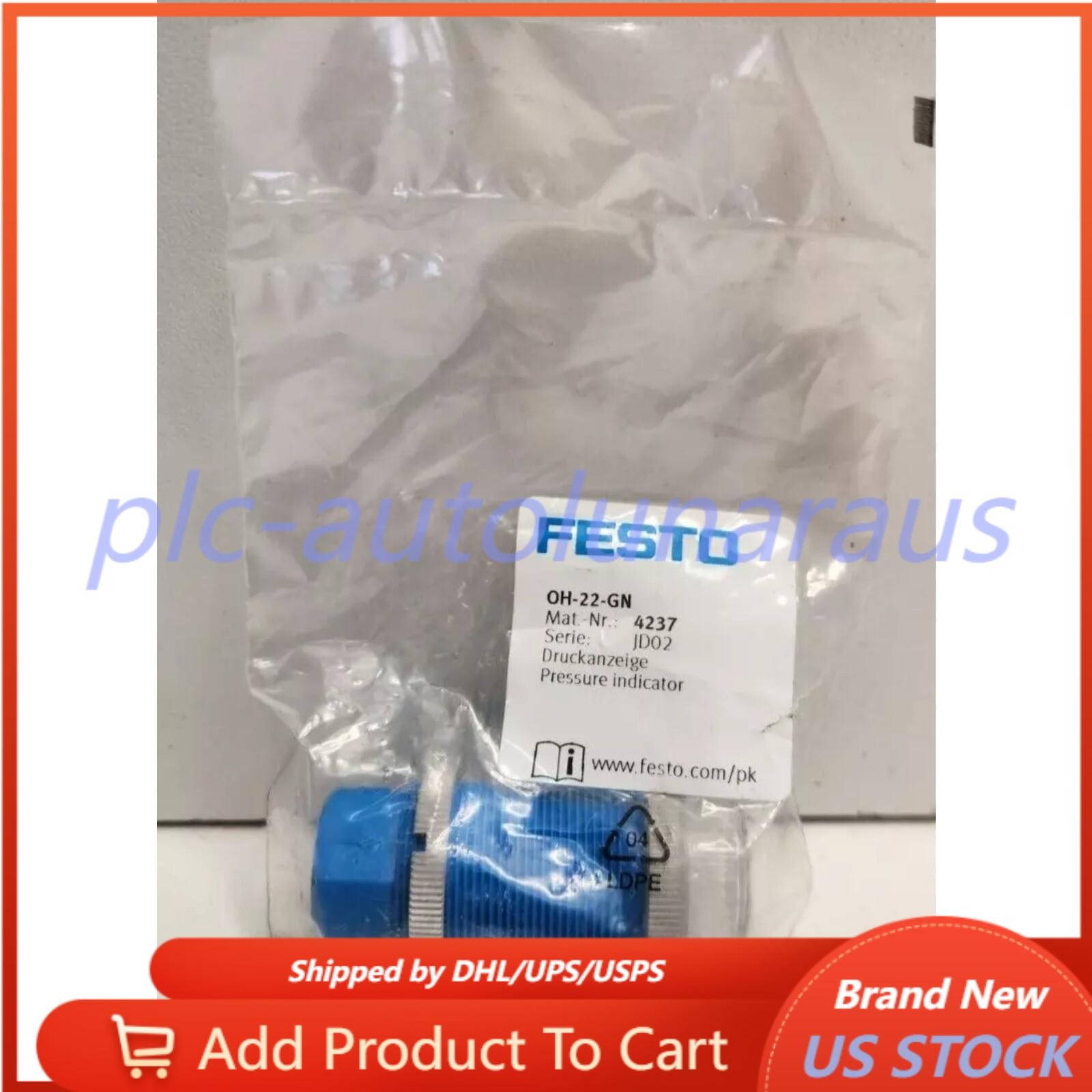 US FREE TAX New Festo OH-22-GN 4237 Pressure gauge