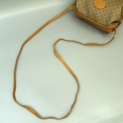 Gucci Vintage 80s-90s GG Pattern PVC Canvas Leather Rare Crossbody