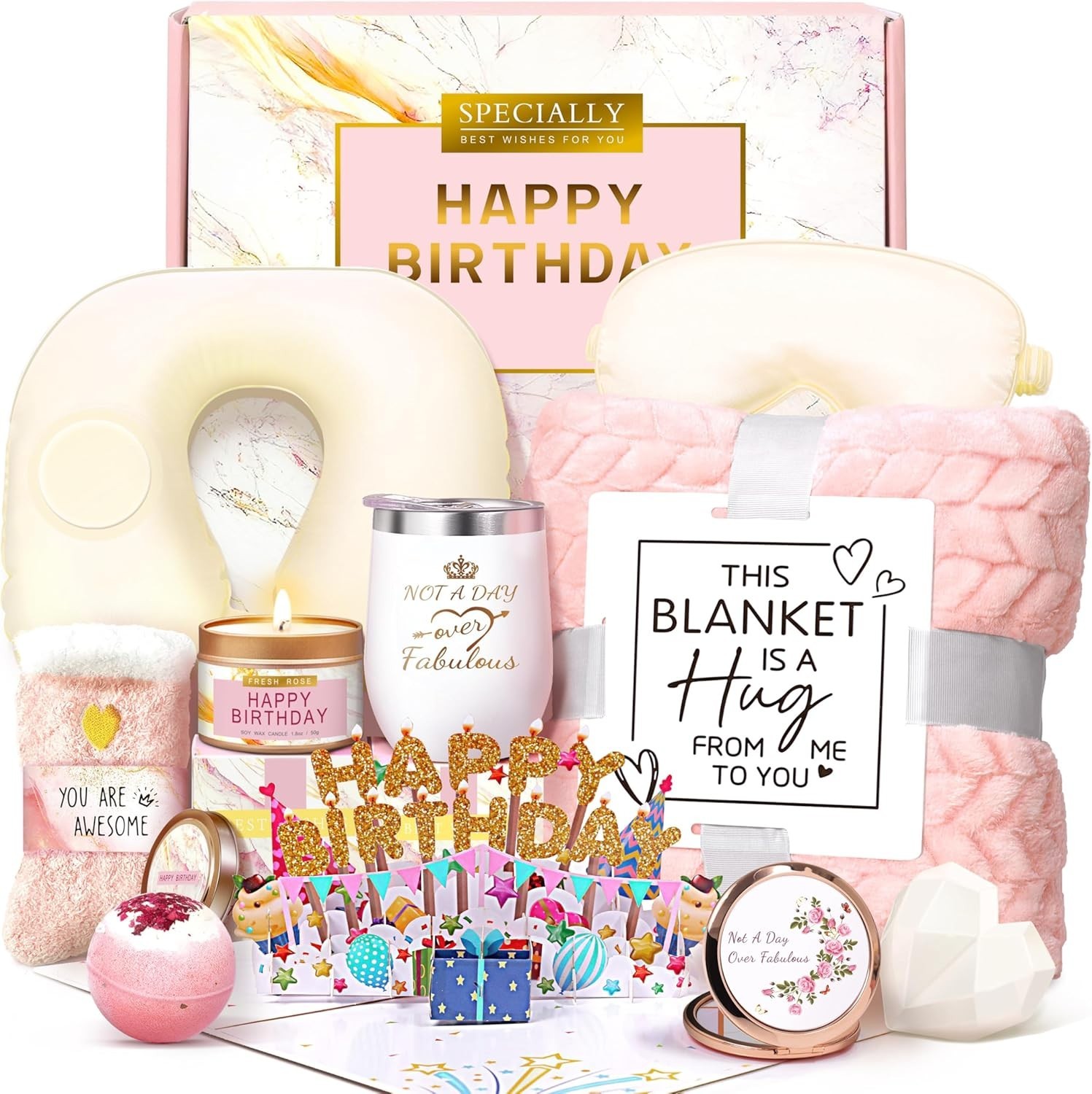 Luxury Spa Birthday Gift Basket for Women - Unique Relaxation Gifts