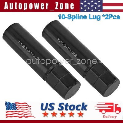 2X 10-Spline Lug Nut Key Tool Adapter Socket Duplex Large Truck 13/16, 7/8 Hex