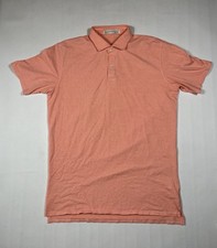 Holderness Bourne The Hunter Shirt Mens Large Orange Striped Pima Cotton
