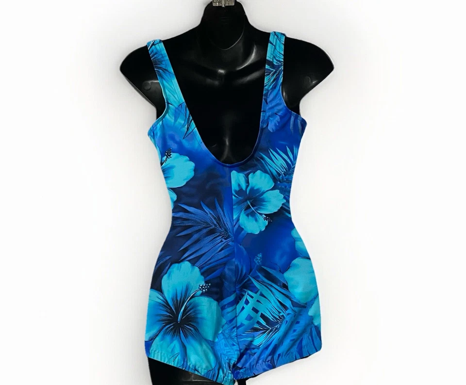 Traje de baño Maxine of Hollywood para mujer 10 florales de una pieza estilo retro pin up tropical Foto 3 de 4