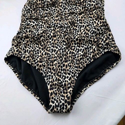 Embrace Your Curves Miracle SwimSuit Women's XL 16/18 One Piece Leopard Print - Picture 3 of 8