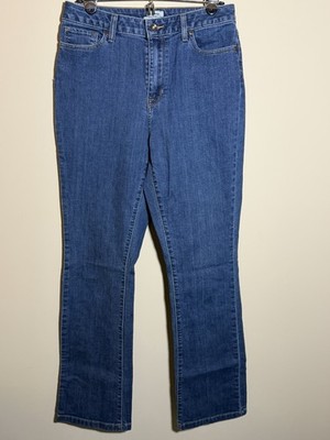 LL Bean Classic Fit Bootcut Jeans Womens 10 MT Medium Wash Stretch Denim 504930