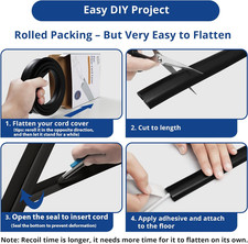 Floor Cord Cover 4Ft, Cord Hider Floor Black, Cable Management Cover Prevent ...