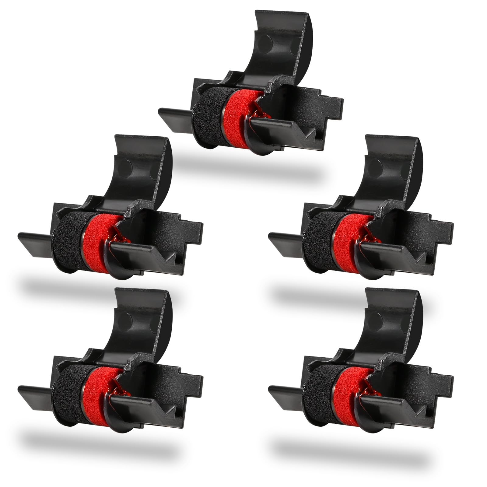 5 Pack IR40T Ink Roller, Black/Red，Sharp EL-1801V Roller Replacement