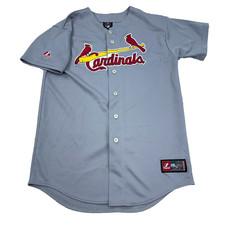 Vintage St Louis Cardinals Jersey Youth XL Gray Alber Pujols Uniform Shirt Y2K 