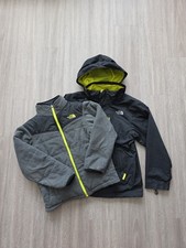 The North Face Boys M 10/12 3in1 Jacket Black Hooded Fleece Zip Coat