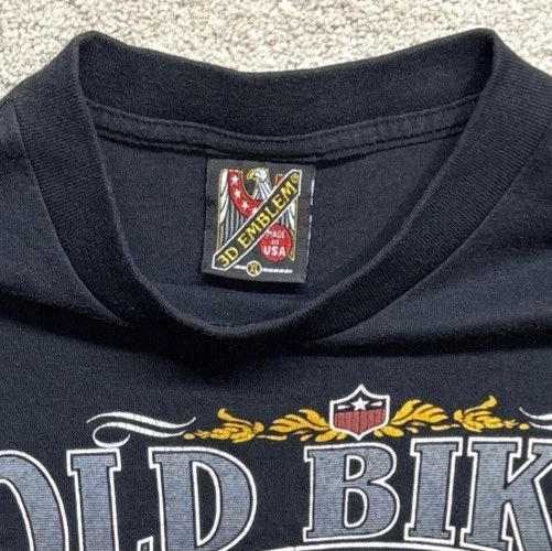 Camisa De Colección 1993 3D Emblema Bicicletas Antiguas y Buen Whisky Motociclista Americano Distribuidor EE. UU. Talla L Foto 4 de 4