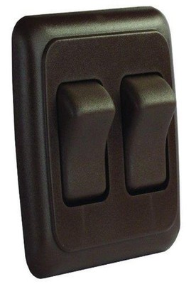 Double SPST On Off Switch with Bezel 12145 Brown Electrical Component