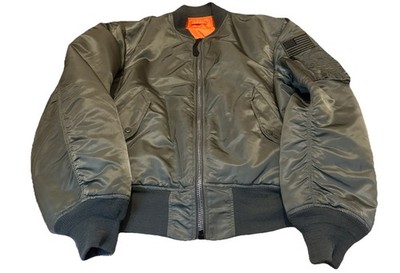 ALPHA INDUSTRIES MA-1 Size XXL Green Orange Nylon Reversible Bomber Jacket
