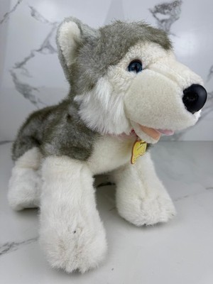 Build-A-Bear Siberian Husky Hund mit Halsband Plüsch - grau weißer Wolf - 16 Zoll