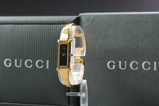 Near MINT w/bpx GUCCI 1500L Black Dial Gold 12mm Quartz Women's Watch JAPAN