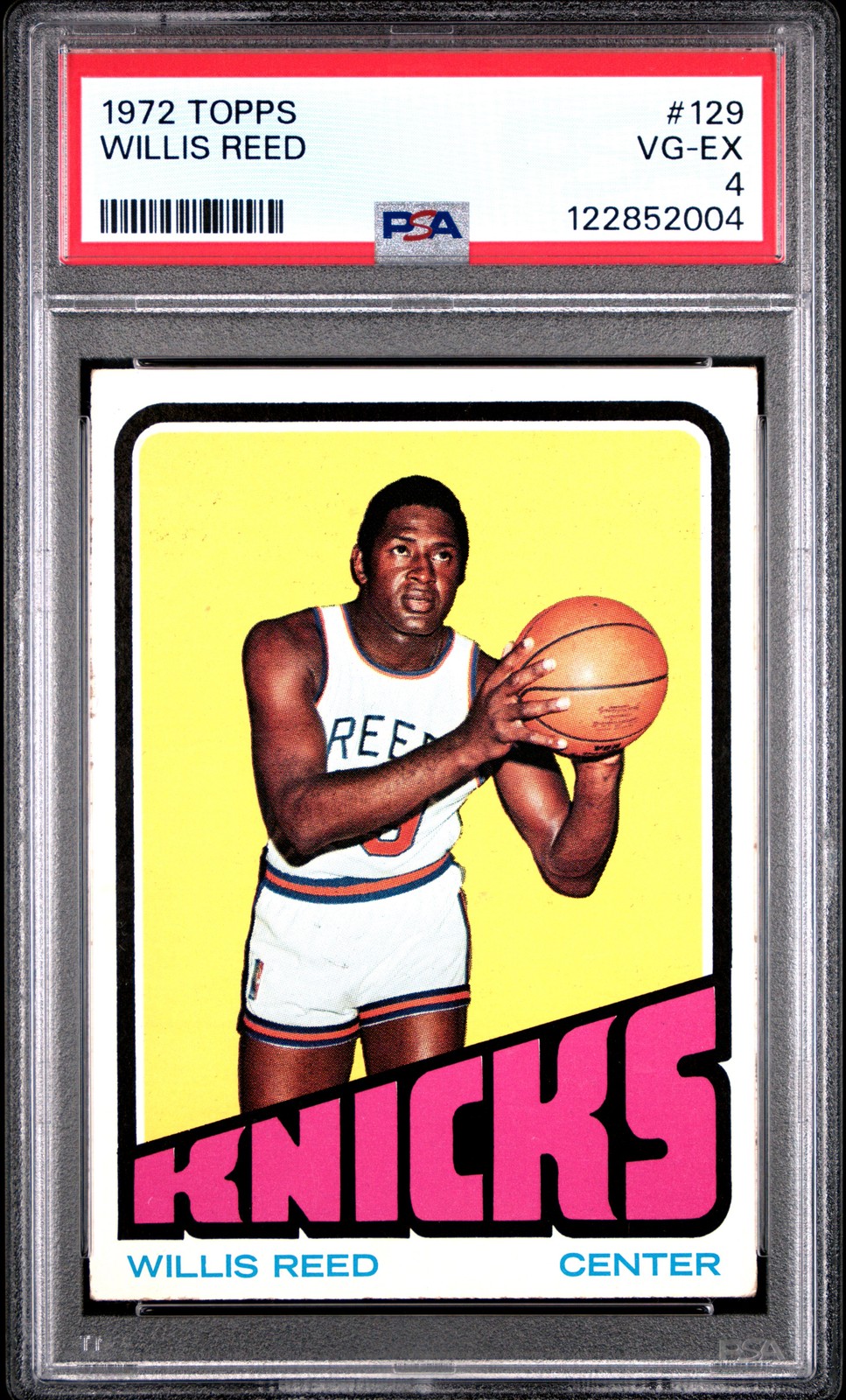1972 TOPPS #129 WILLIS REED PSA 4