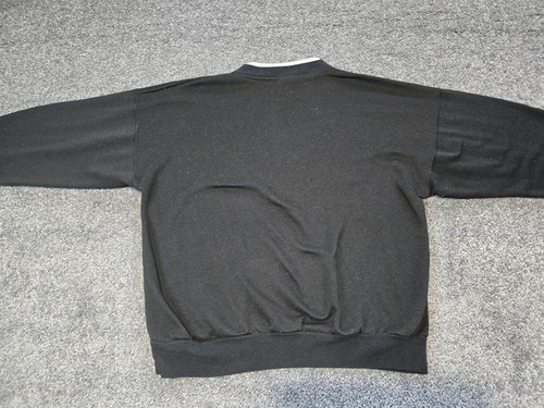 VINTAGE 80s Cat Sweater Womens M Black Pink Eyes Whiskers Cheri 1986 Cute Hallow - Picture 11 of 13