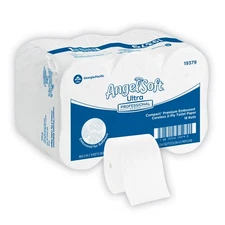 Angel Soft ps Compact Coreless Premium Bathroom Tissue, 2-Ply, White, 660 Sheets