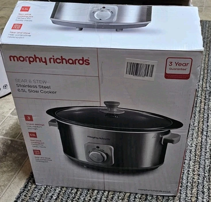 Morphy Richards Slow Cooker Aluminium Pot 6.5L – Silver
Opens in a new window or tab