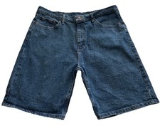 Wrangler Shorts Mens 36 Blue Rugged Wear Flex Denim Bermuda Pockets Casual
