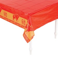 Year Of The Pig Plastic Tablecloth, Party Supplies, 1 Piece
