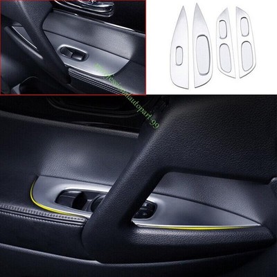 For Nissan X-TRAIL Rogue 2014-2020 Matte Silver Glass Window Lifting Lock Panel
