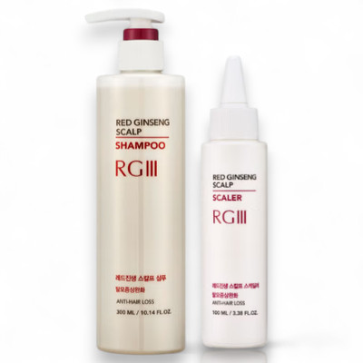 RGIII RG3 Anti-Hair Loss Care Duo Red ginseng Scalp Shampoo & Scaler Set