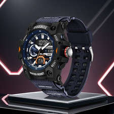 NEU Herren Uhr Männer Armbanduhr Quarz Chronograph Datum LED Digital …