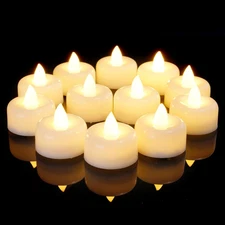 12 Flameless LED Tea Lights Candles Votive with Batteries Fake Tealight DIY