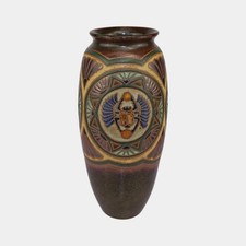 Common Ground Eric Olson Studio Art Pottery 2008 Brown Scarab Vase