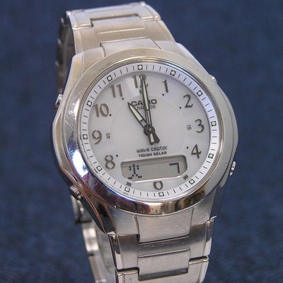 Retro CASIO LINEAGE LCW-110 Retro Radio Solar Watch Silver Japan Model Rare