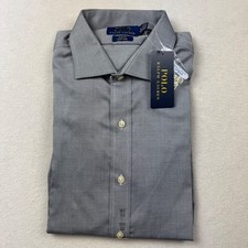 Polo Ralph Lauren Mens Slim Fit Easy Care Dress Shirt M Gray Size 15.5 34/35